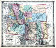 Idaho, Montana and Wyoming States Map